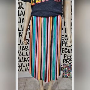 Colorful Striped Midi Skirt | Like New